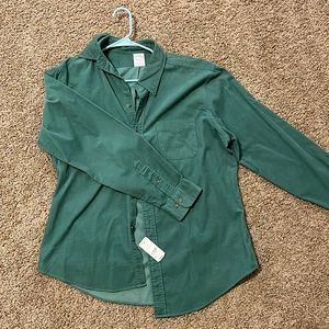 NWT Brooks Brothers Corduroy Green Button Down Men L
